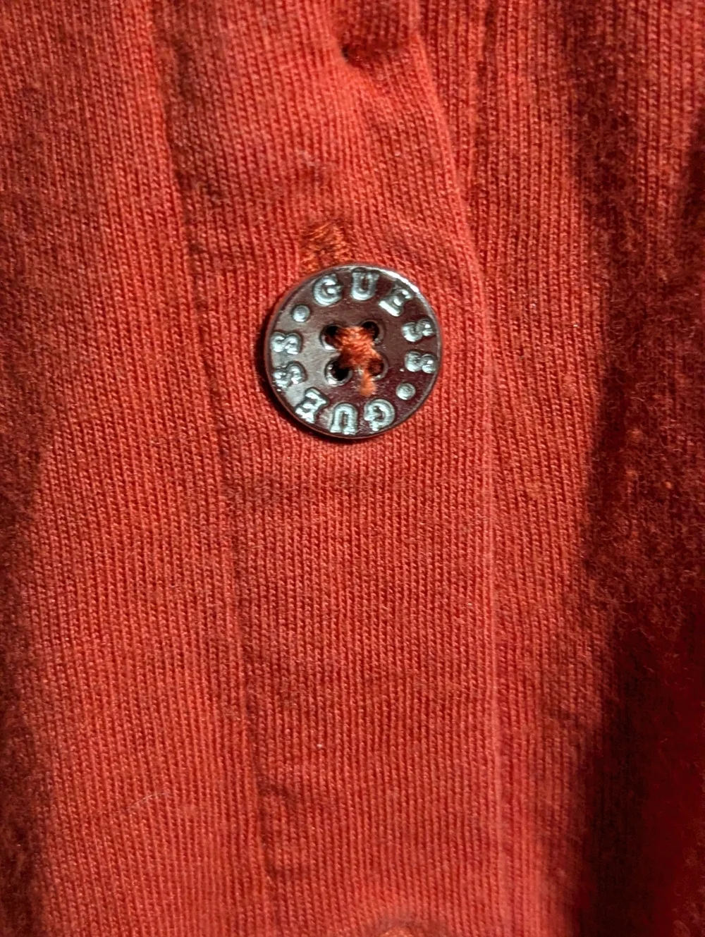 XS Vintage Guess Bright Red Button-Up W Adjustable Sleeve Height - Picture 6 of 8